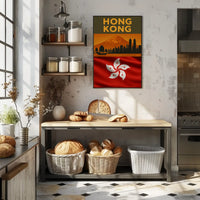 Vintage Hong Kong Skyline Heritage Travel Poster PosterGoat