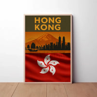 Vintage Hong Kong Skyline Heritage Travel Poster PosterGoat