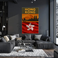 Vintage Hong Kong Skyline Heritage Travel Poster PosterGoat