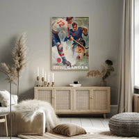 Vintage Ice Hockey Game at Madison Square Garden Sports Poster PosterGoat