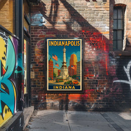 Vintage Indianapolis Historical Monument Civic Pride Heritage Poster PosterGoat