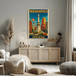 Vintage Indianapolis Historical Monument Civic Pride Heritage Poster PosterGoat