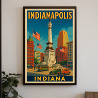 Vintage Indianapolis Historical Monument Civic Pride Heritage Poster PosterGoat