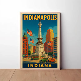 Vintage Indianapolis Historical Monument Civic Pride Heritage Poster PosterGoat