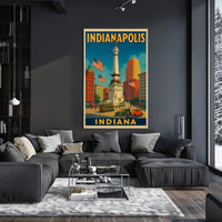 Vintage Indianapolis Historical Monument Civic Pride Heritage Poster PosterGoat
