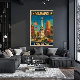 Vintage Indianapolis Historical Monument Civic Pride Heritage Poster PosterGoat