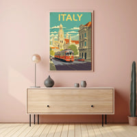 Vintage Italian Tram Travel Poster PosterGoat