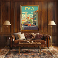 Vintage Italian Tram Travel Poster PosterGoat