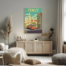 Vintage Italian Tram Travel Poster PosterGoat