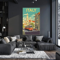 Vintage Italian Tram Travel Poster PosterGoat