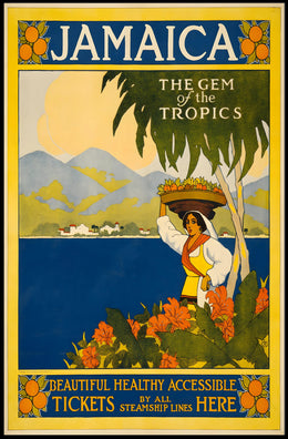 Vintage Jamaica Travel Gem of the Tropics Poster PosterGoat