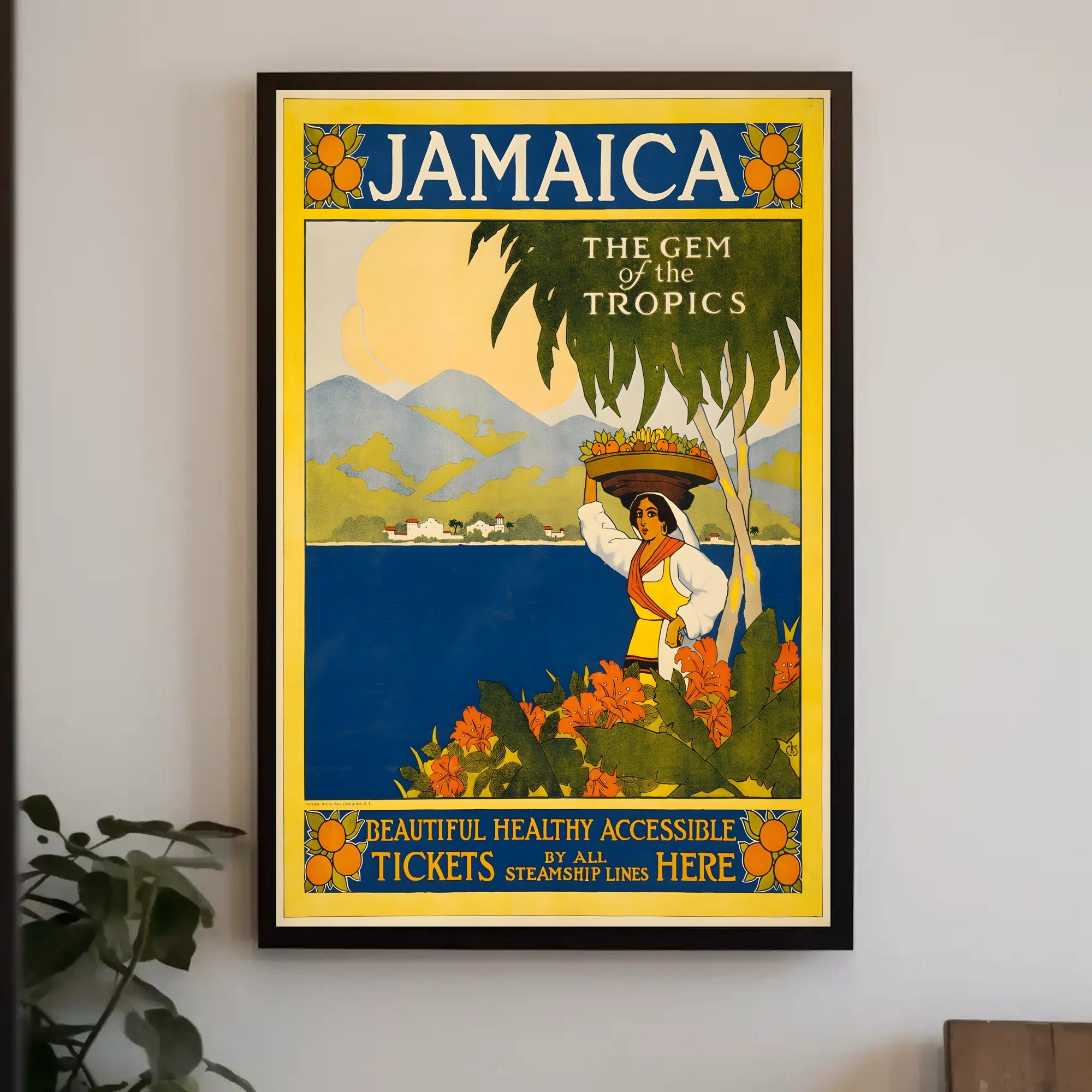 Vintage Jamaica Travel Gem of the Tropics Poster PosterGoat