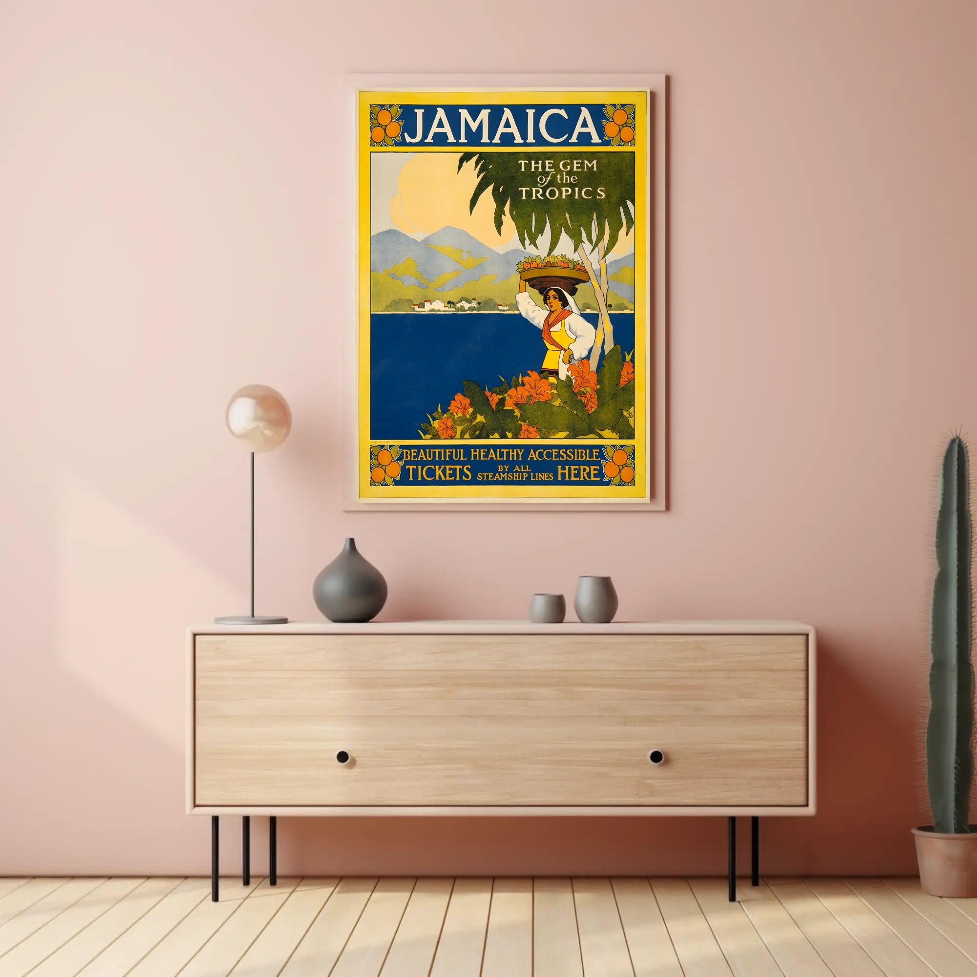 Vintage Jamaica Travel Gem of the Tropics Poster PosterGoat