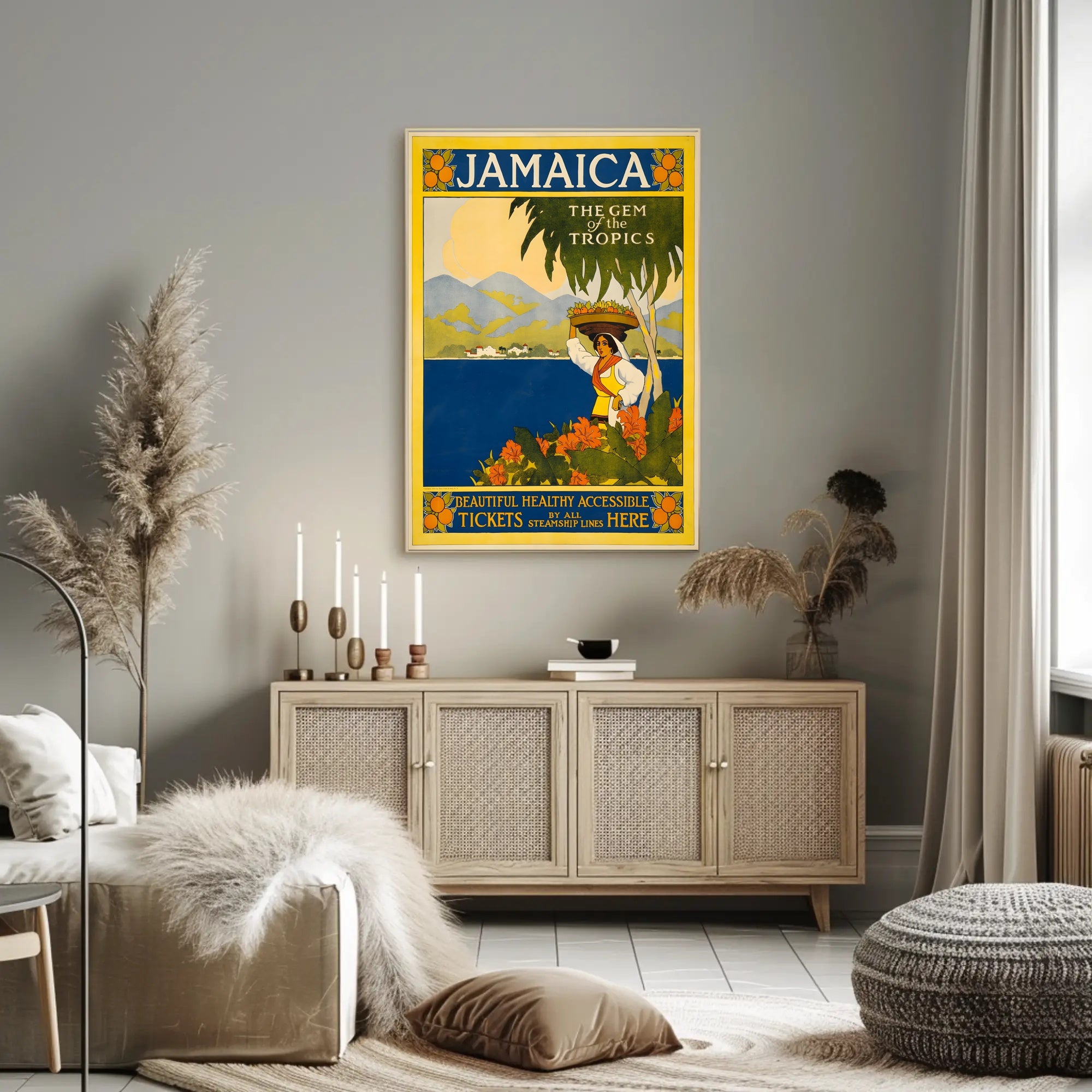 Vintage Jamaica Travel Gem of the Tropics Poster PosterGoat