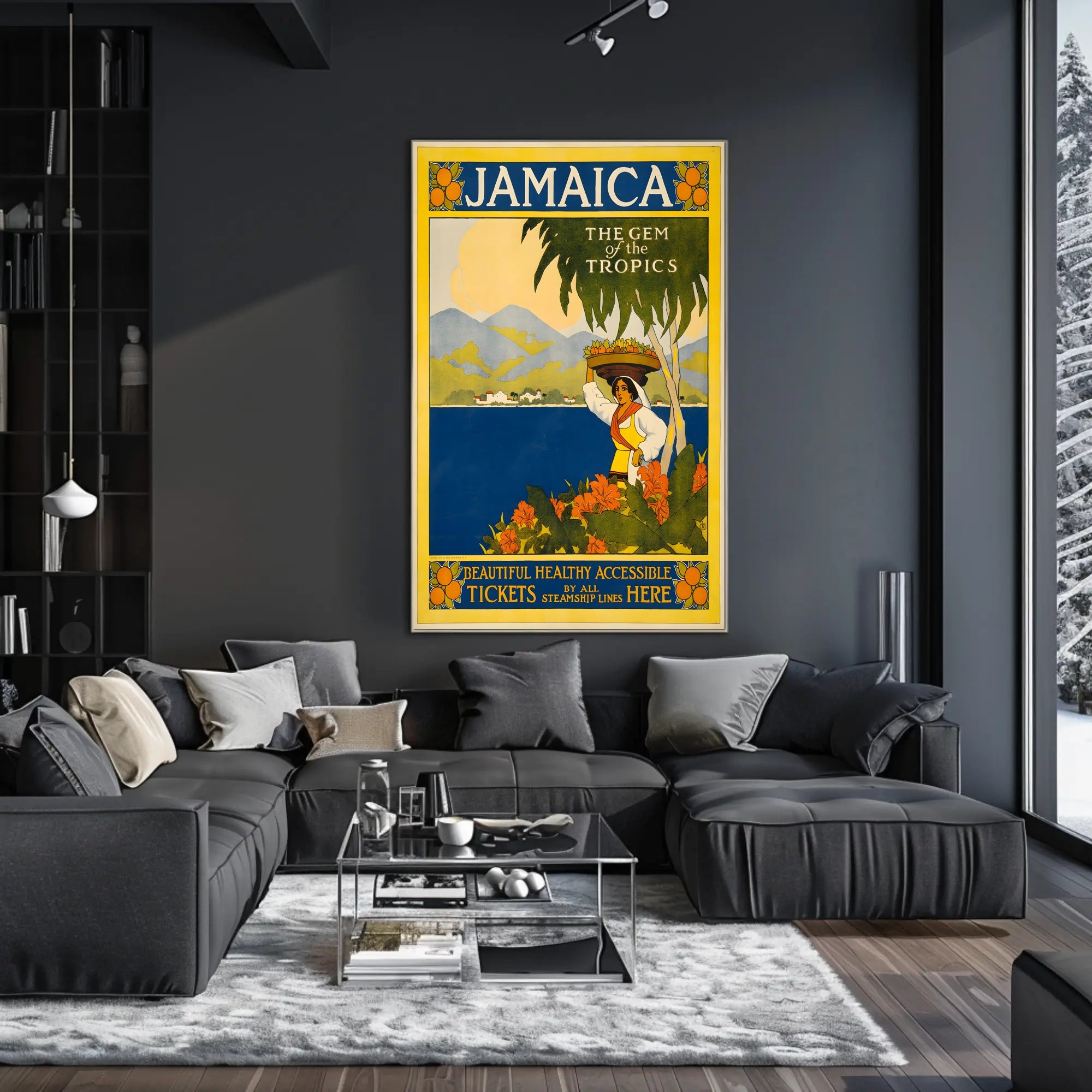 Vintage Jamaica Travel Gem of the Tropics Poster PosterGoat