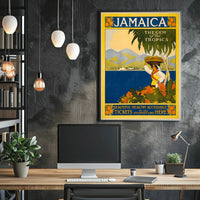 Vintage Jamaica Travel Gem of the Tropics Poster PosterGoat
