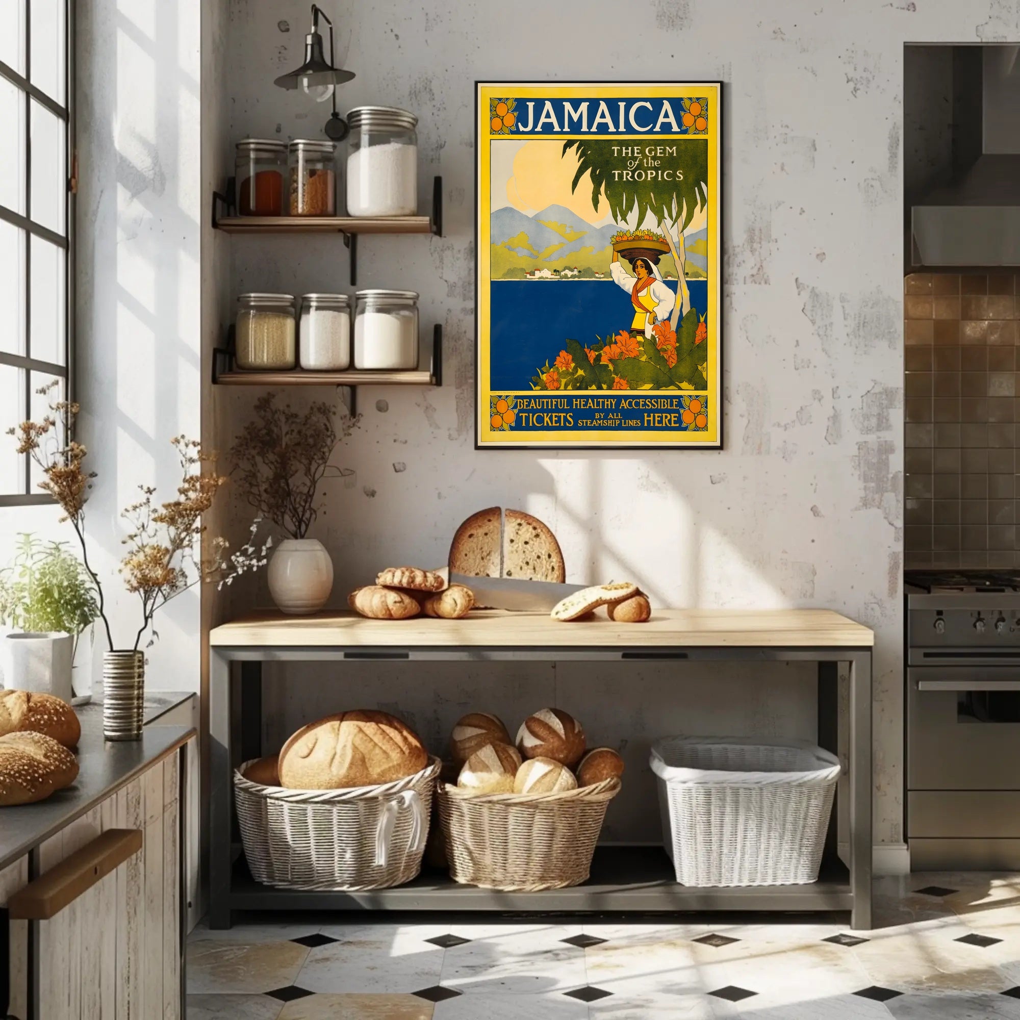 Vintage Jamaica Travel Gem of the Tropics Poster PosterGoat