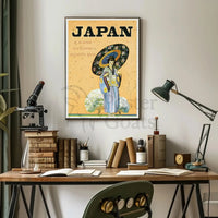 Vintage Japanese Warm Welcome Travel Poster PosterGoat