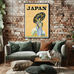 Vintage Japanese Warm Welcome Travel Poster PosterGoat