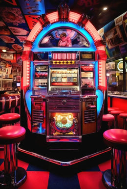 Vintage Jukebox Diner Vibes 1960s Retro Culture Poster PosterGoat