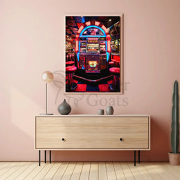 Vintage Jukebox Diner Vibes 1960s Retro Culture Poster PosterGoat