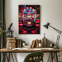 Vintage Jukebox Diner Vibes 1960s Retro Culture Poster PosterGoat