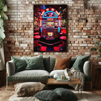 Vintage Jukebox Diner Vibes 1960s Retro Culture Poster PosterGoat