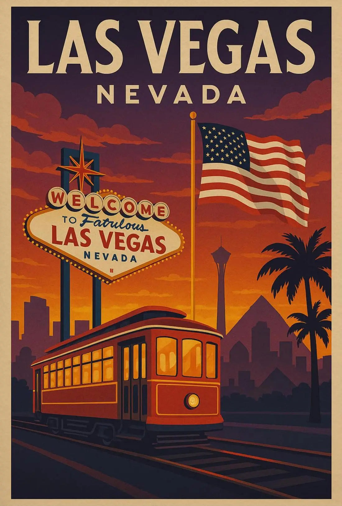 Vintage Las Vegas Glamour Travel Poster PosterGoat