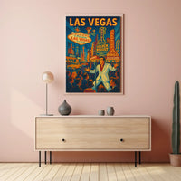 Vintage Las Vegas Nightlife Scene, Retro Travel Poster PosterGoat