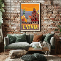 Vintage Latvian Charm Captured in Stunning Travel Poster PosterGoat