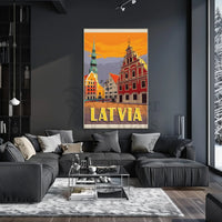 Vintage Latvian Charm Captured in Stunning Travel Poster PosterGoat