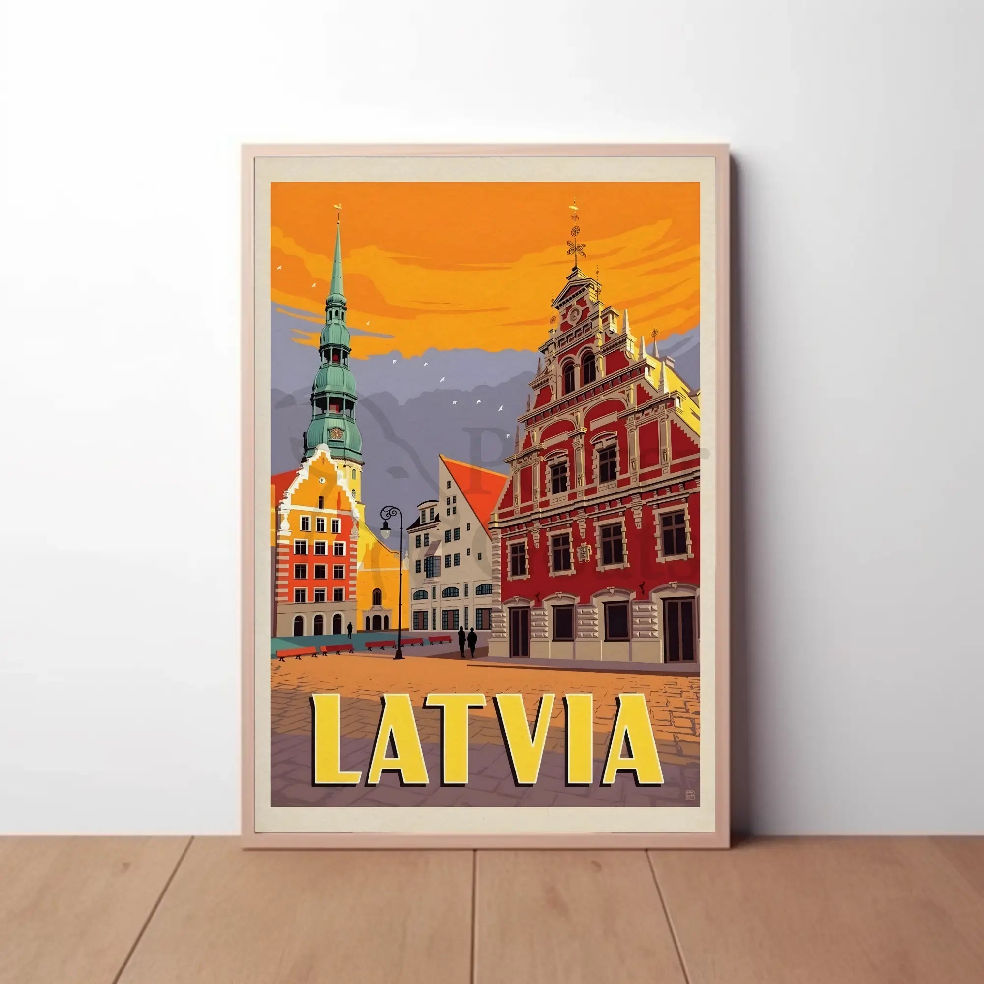 Vintage Latvian Charm Captured in Stunning Travel Poster PosterGoat