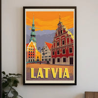 Vintage Latvian Charm Captured in Stunning Travel Poster PosterGoat
