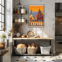 Vintage Latvian Charm Captured in Stunning Travel Poster PosterGoat