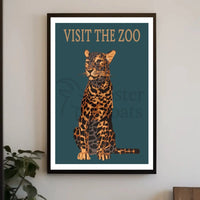 Vintage Leopard Zoo Visit Print Animal Poster PosterGoat