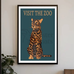 Vintage Leopard Zoo Visit Print Animal Poster PosterGoat