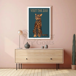 Vintage Leopard Zoo Visit Print Animal Poster PosterGoat