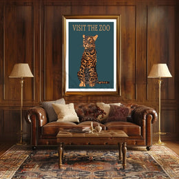 Vintage Leopard Zoo Visit Print Animal Poster PosterGoat