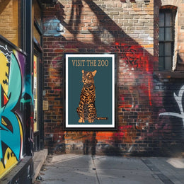 Vintage Leopard Zoo Visit Print Animal Poster PosterGoat