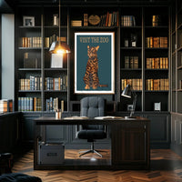 Vintage Leopard Zoo Visit Print Animal Poster PosterGoat