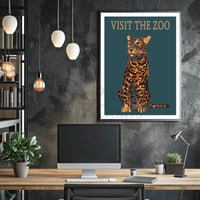 Vintage Leopard Zoo Visit Print Animal Poster PosterGoat