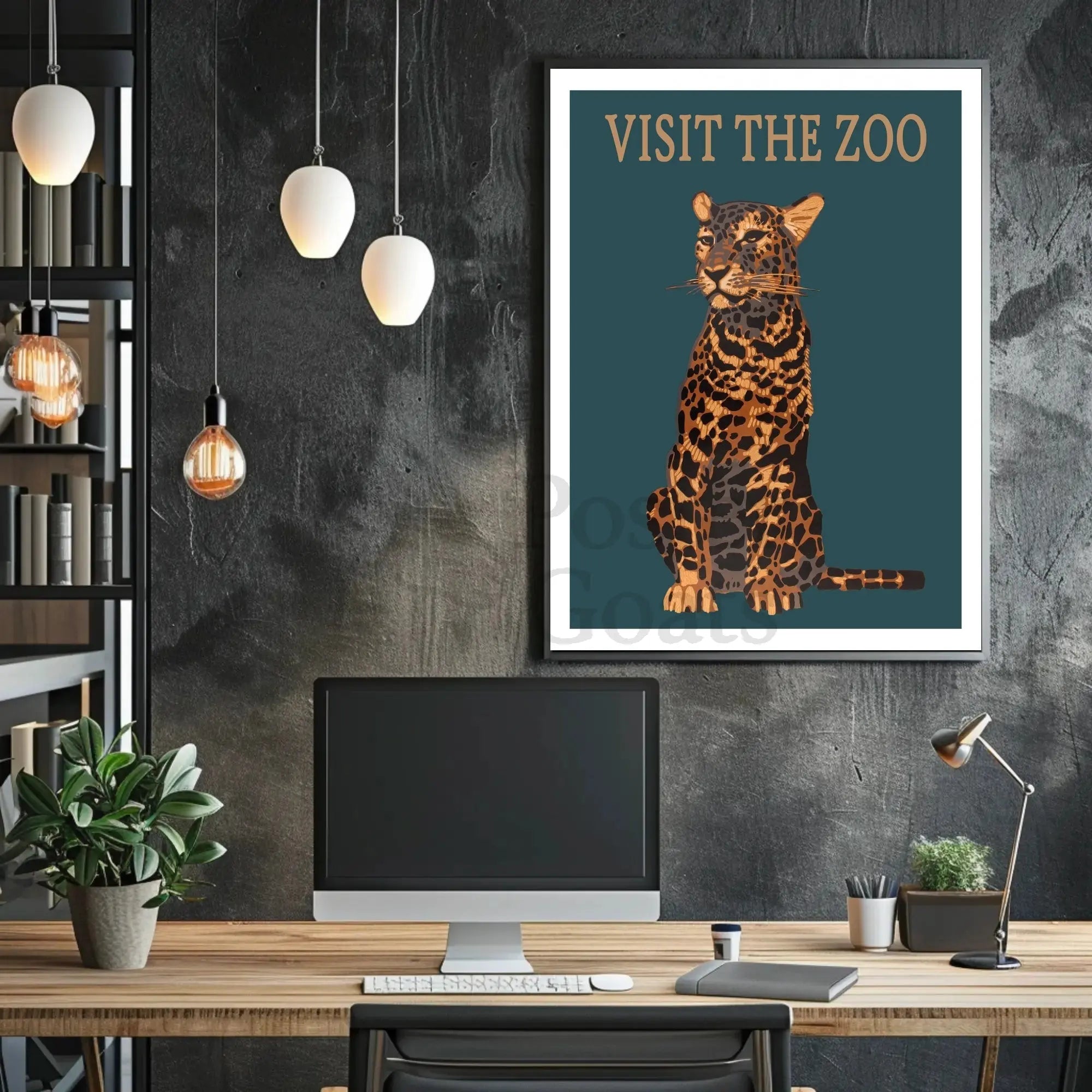 Vintage Leopard Zoo Visit Print Animal Poster PosterGoat