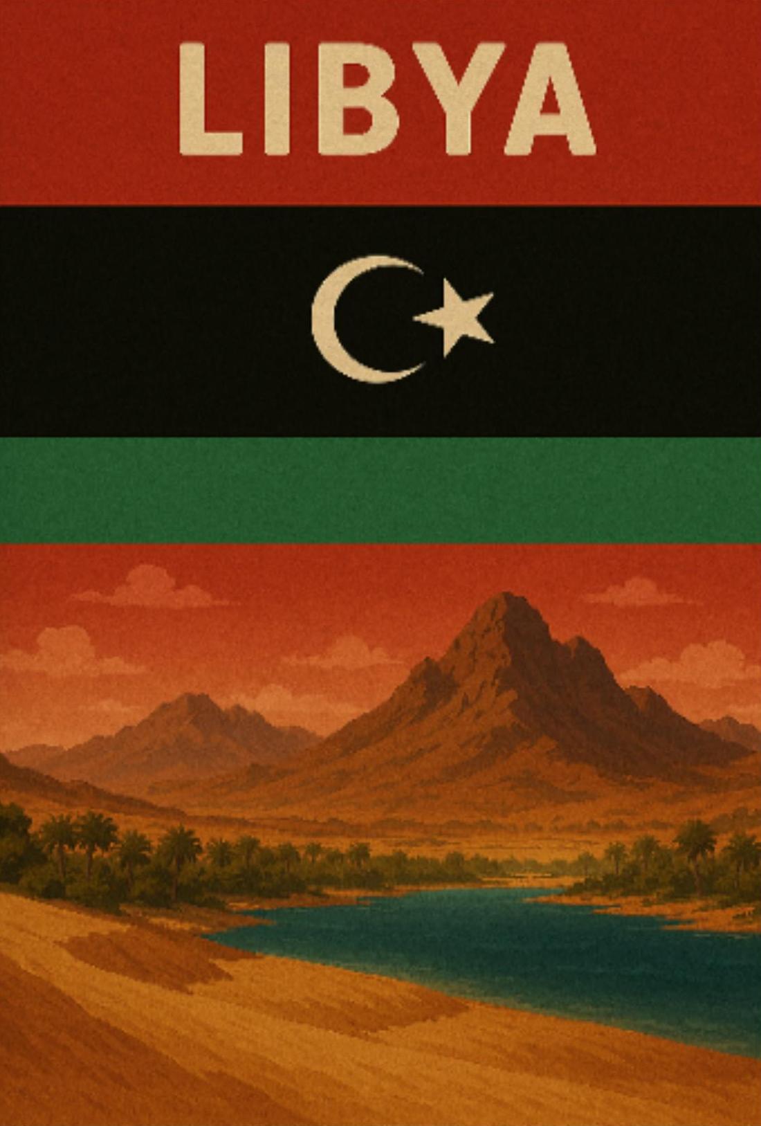 Vintage Libya Landscape Art, Classic Travel Poster PosterGoat