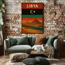 Vintage Libya Landscape Art, Classic Travel Poster PosterGoat
