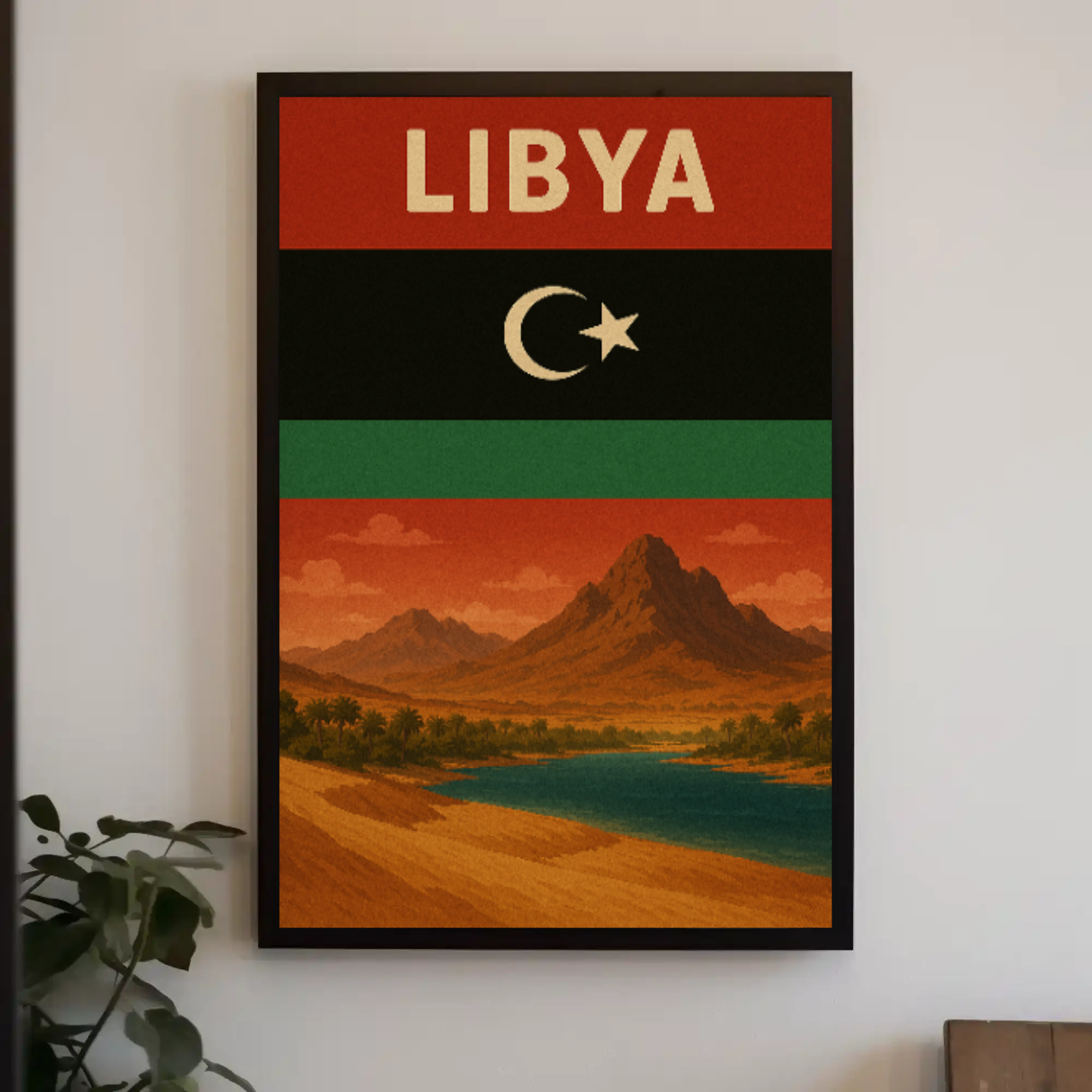 Vintage Libya Landscape Art, Classic Travel Poster PosterGoat