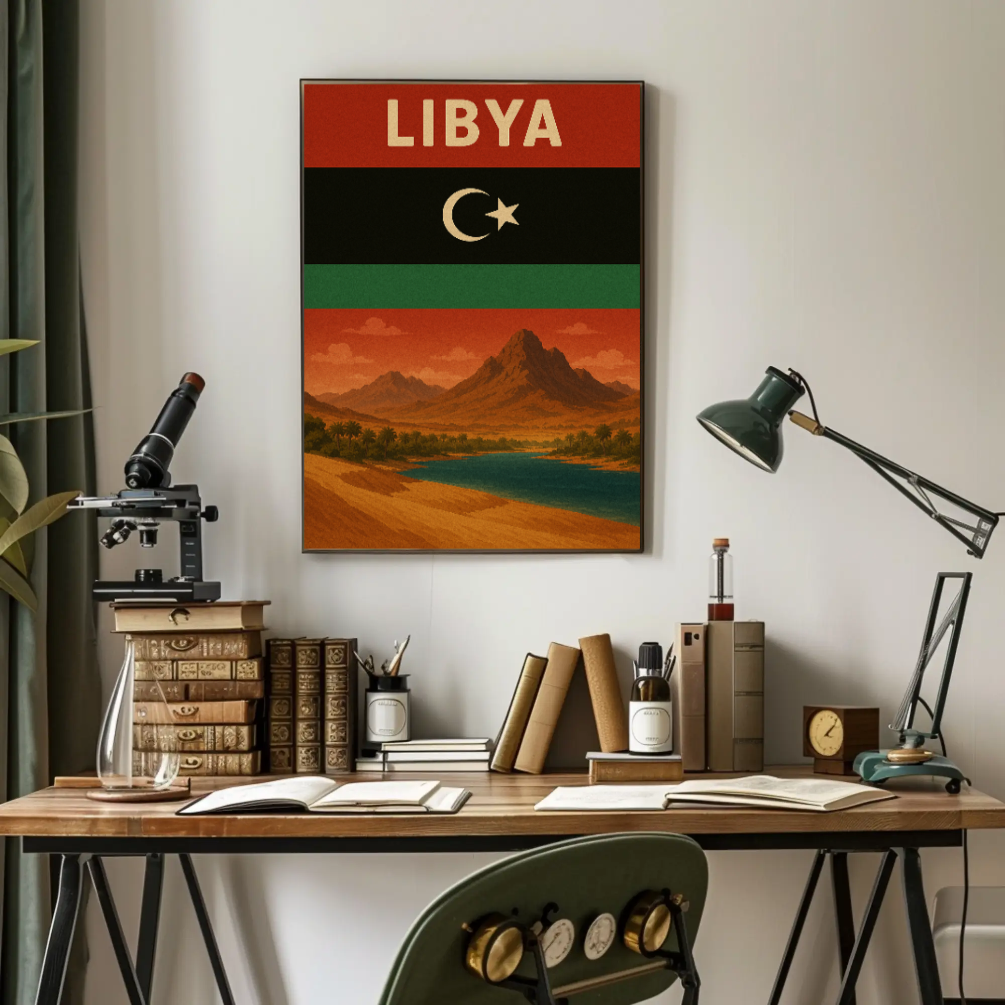 Vintage Libya Landscape Art, Classic Travel Poster PosterGoat