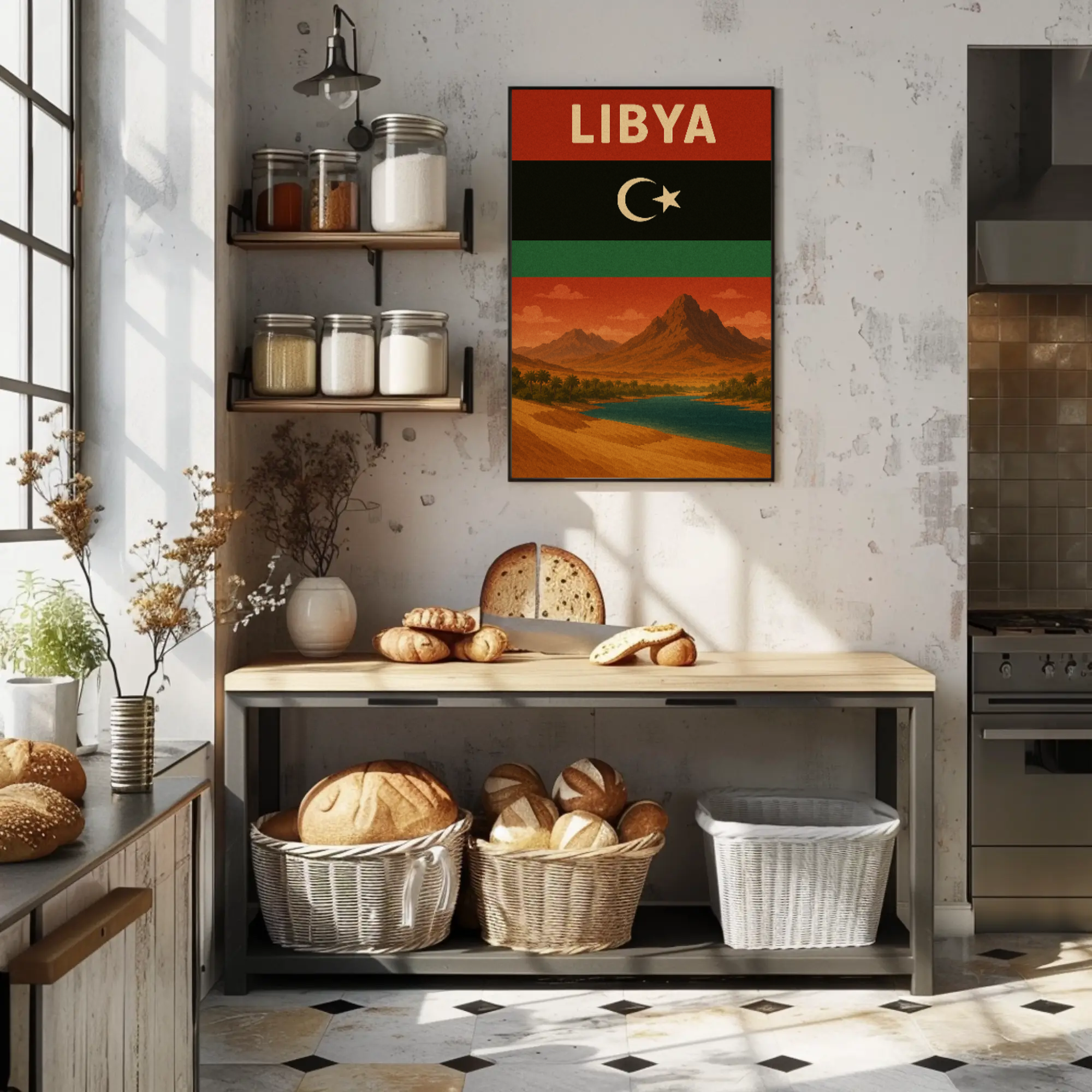 Vintage Libya Landscape Art, Classic Travel Poster PosterGoat