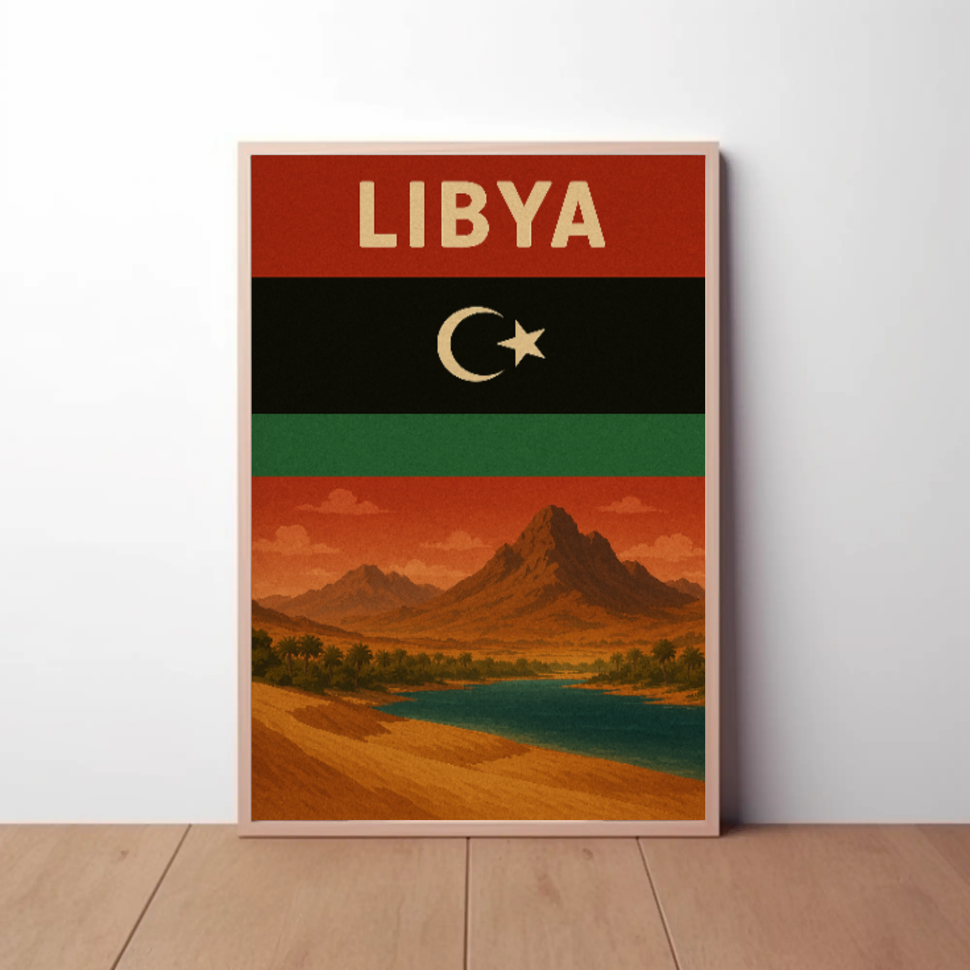 Vintage Libya Landscape Art, Classic Travel Poster PosterGoat