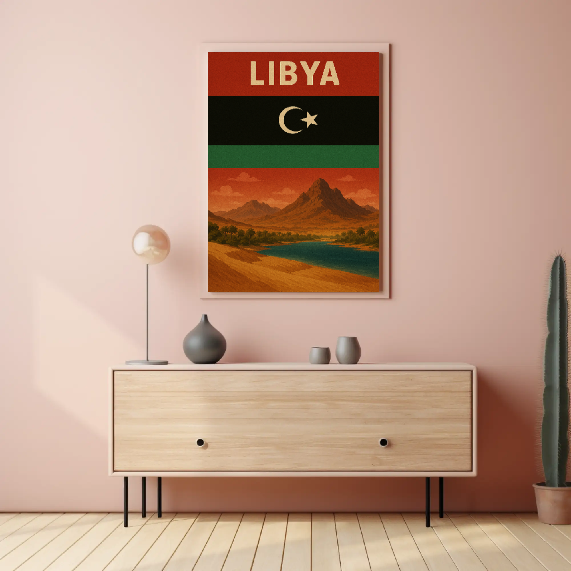 Vintage Libya Landscape Art, Classic Travel Poster PosterGoat