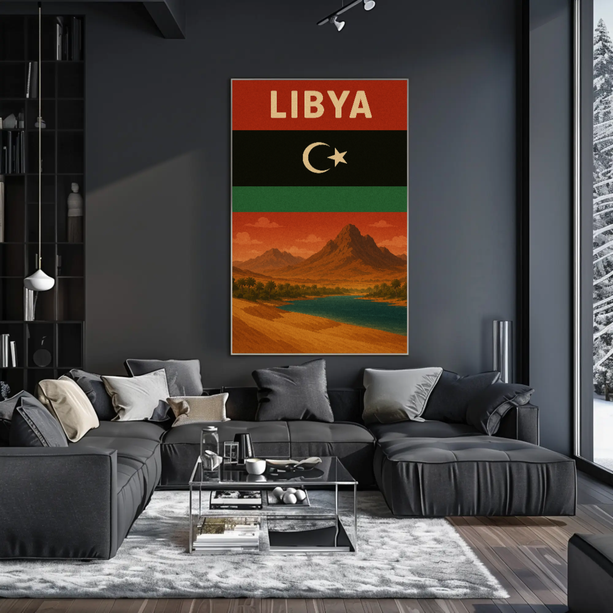 Vintage Libya Landscape Art, Classic Travel Poster PosterGoat